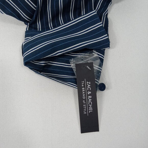 ZAC & RACHEL Women's Blue Striped Long Sleeve Button Front Shirt Size XL NWT - Picture 11 of 13